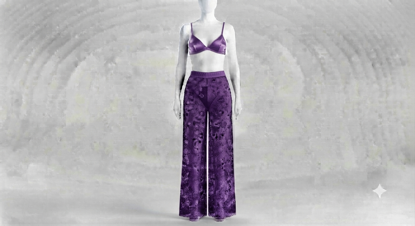 PIXY Premium 4-Piece Floral Net Lingerie & Lounge Set