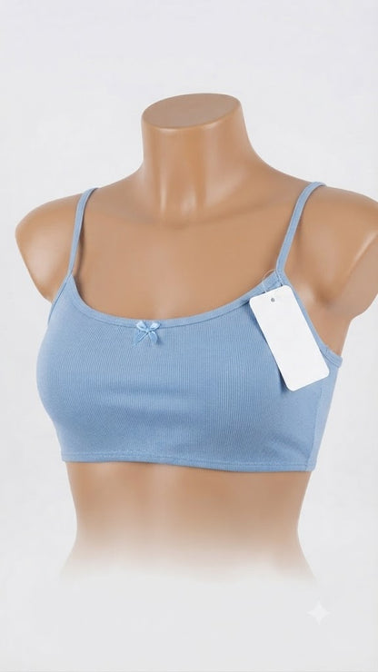 Classic Teen Bralette – Ribbed Comfort Everyday Wear with Cute Bow Detail