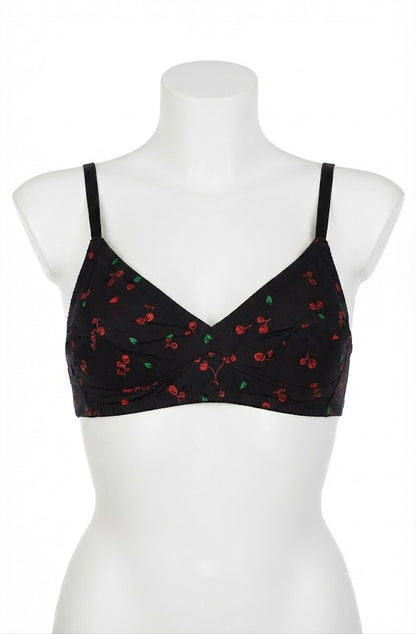 Everyday Comfort Cherry Print Jersey Bra – Soft, Breathable & Lightweight