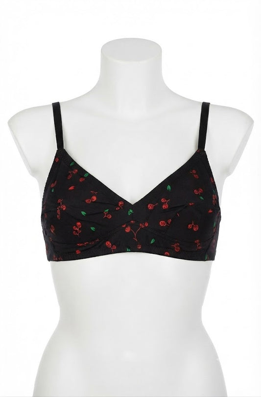 Everyday Comfort Cherry Print Jersey Bra – Soft, Breathable & Lightweight