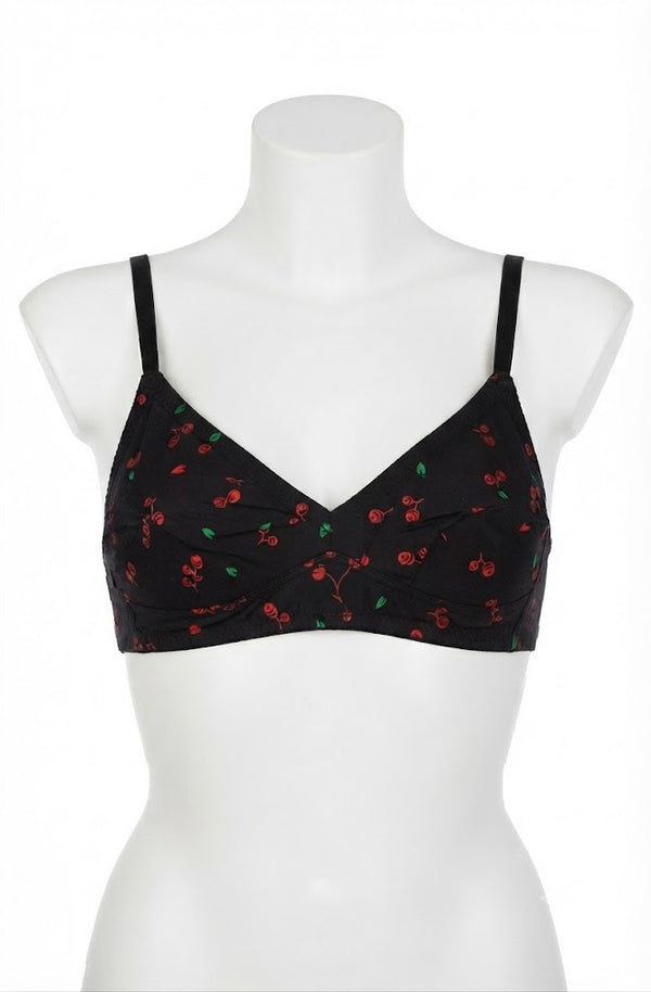 Everyday Comfort Cherry Print Jersey Bra – Soft, Breathable & Lightweight