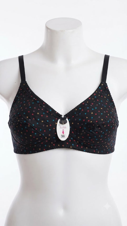 Women's Everyday Comfort Printed Jersey Bra – Soft Cotton-Blend, Multi-Pack Options