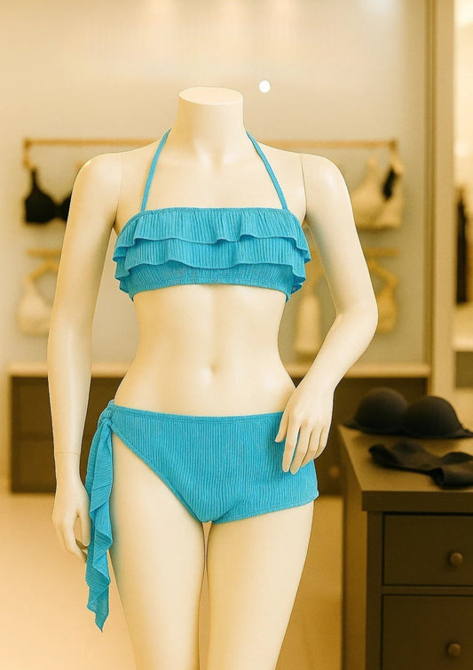Premium Ruffled 2-Piece Bikini Set – High-Stretch Swimwear & Beach Lounge Wear