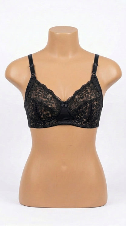 Women’s Lace Bra – Elegant Full Coverage Floral Lace Bra | Adjustable Straps