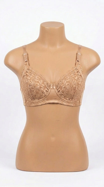 Women’s Lace Bra – Elegant Full Coverage Floral Lace Bra | Adjustable Straps