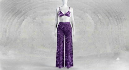 PIXY Premium 4-Piece Floral Net Lingerie & Lounge Set
