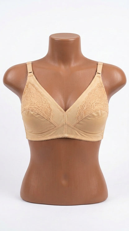 Women’s Lace & Jersey Bra – Elegant Floral Lace Design | Comfortable Support Bra