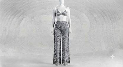 PIXY Delicate Lace Elegance: 3-Piece Net Trouser, Bra & Panty Set